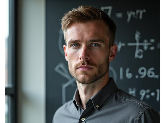 Portrett av Lars Evensen, matematiker og medgrunnlegger av Vinkel Veven